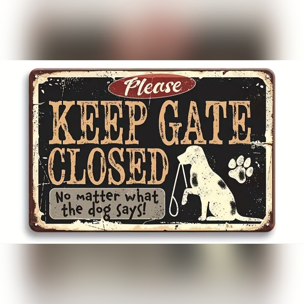 Dog Gate Aluminum Sign